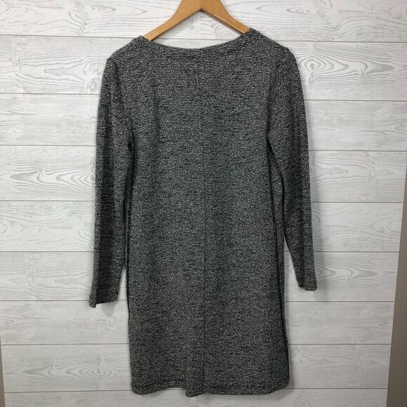 Lou & Grey Women's Long Sleeve V Neck Knit Shift Dress Solid Gray Size Small - Picture 3 of 5